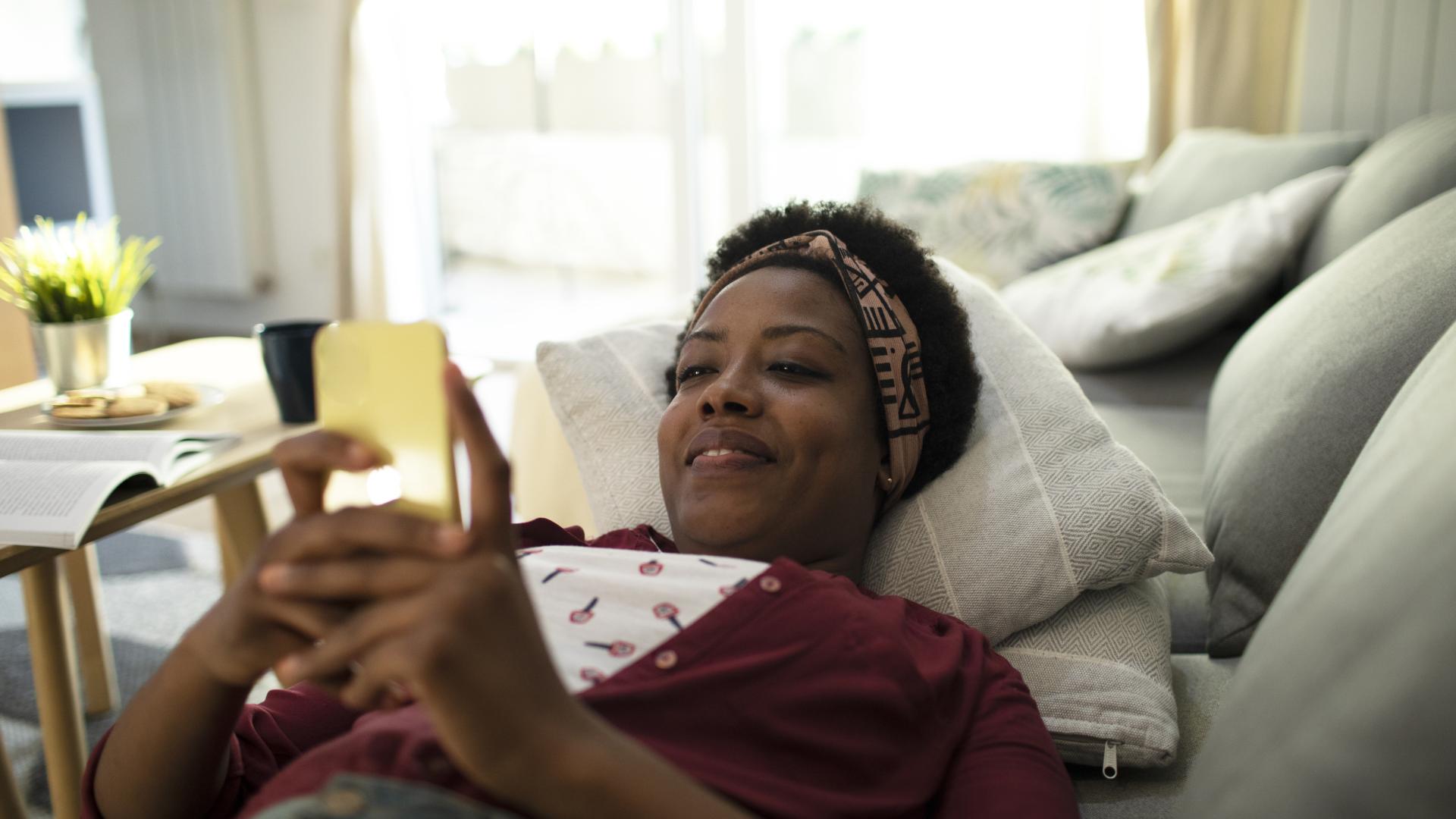 Woman looking at phone