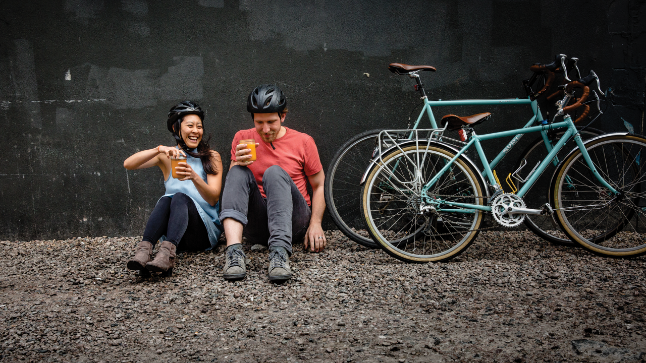 Bikers drinking
